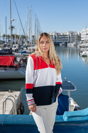 Carraig Donn Half Zip Colourblock Sweatshirt With Hood