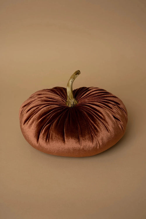 Halloween Fabric Pumpkin in Bronze Velvet