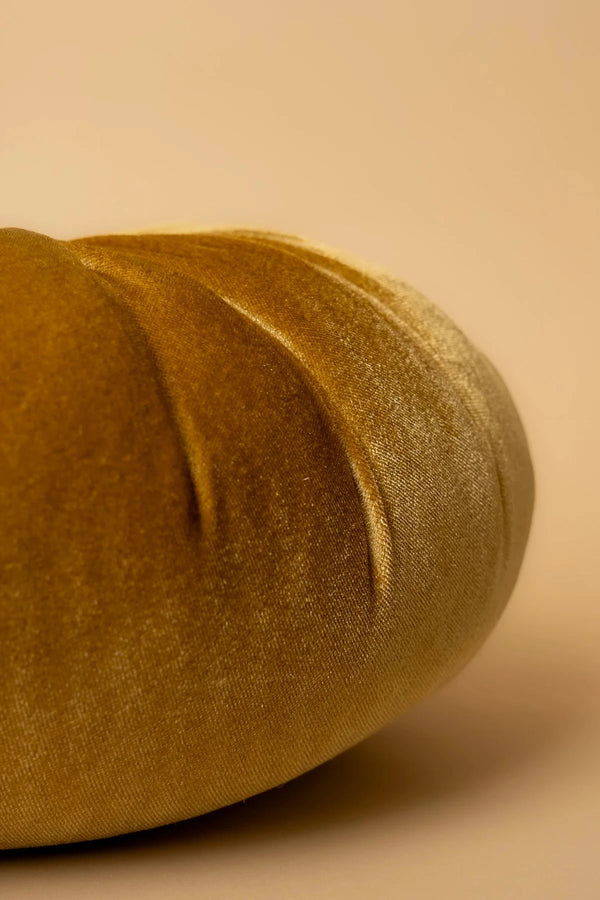 Carraig Donn Halloween Pumpkin Cushion in Gold Velvet