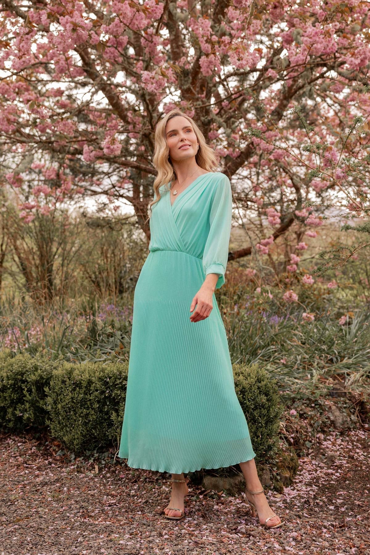 Hannah Midi Dress in Aqua