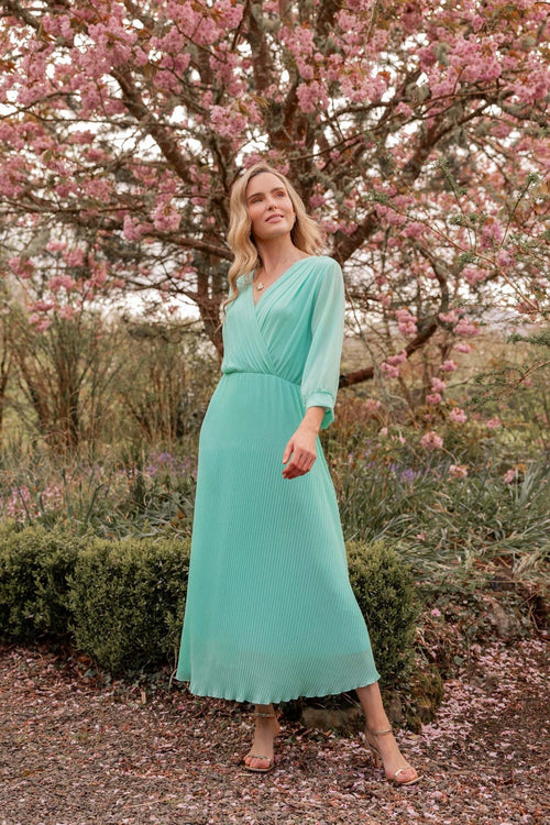 Hannah Midi Dress in Aqua
