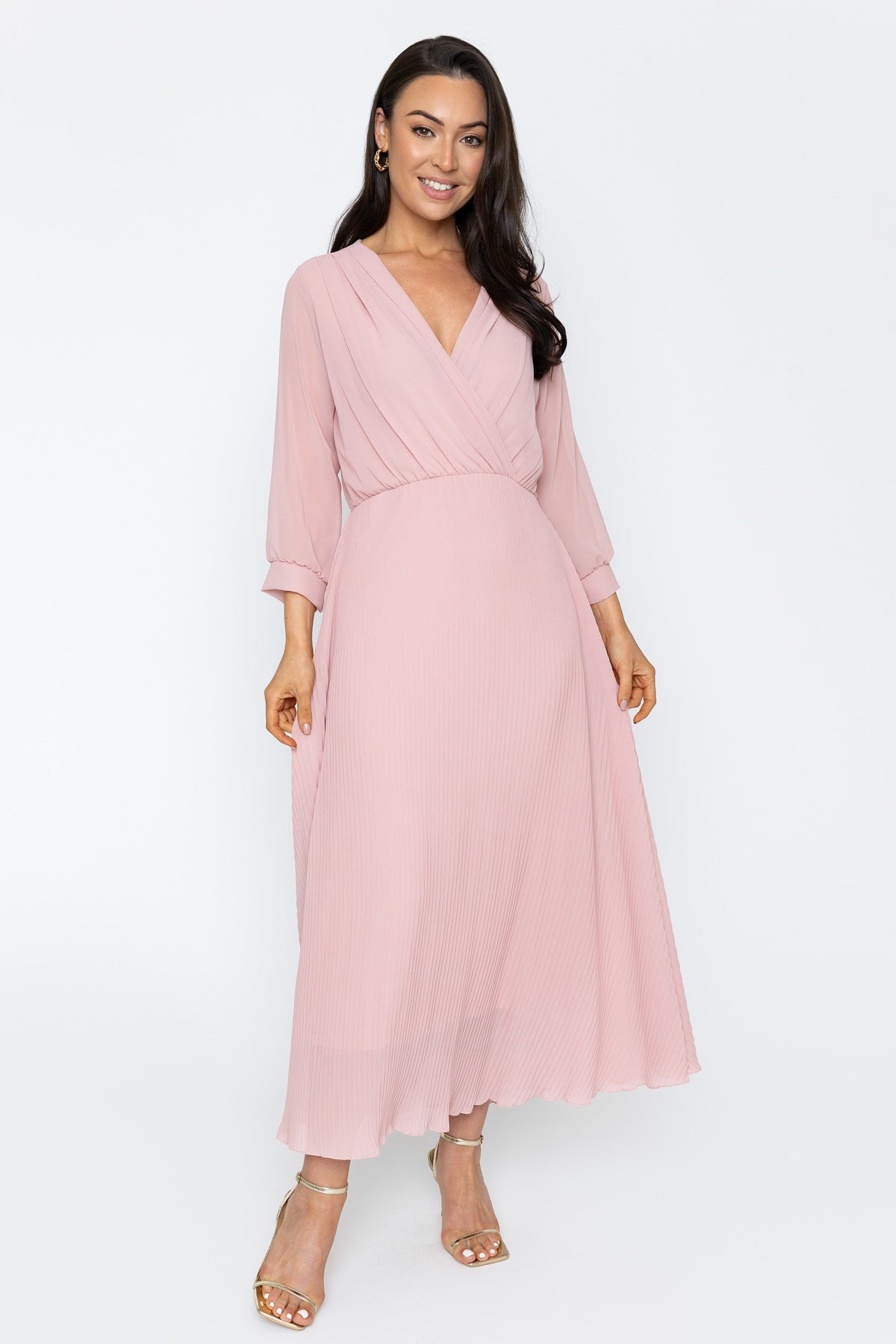 Hannah Midi Dress in Pink