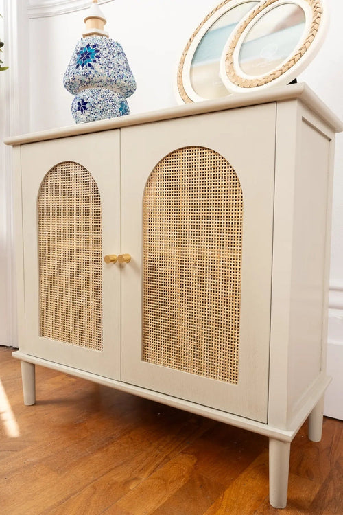 Hannah Natural Rattan Two-Door Cabinet