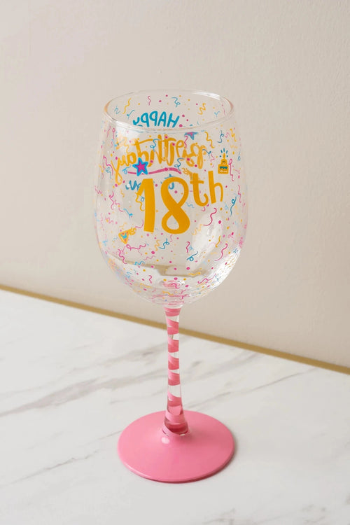 18th Birthday Celebration Glass