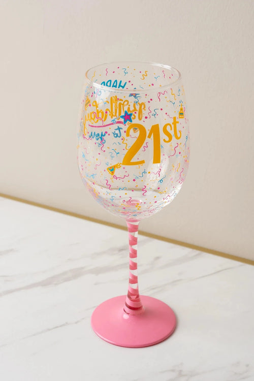 21st Birthday Celebration Glass