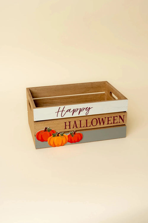 Happy Halloween Harvest Wooden Crate