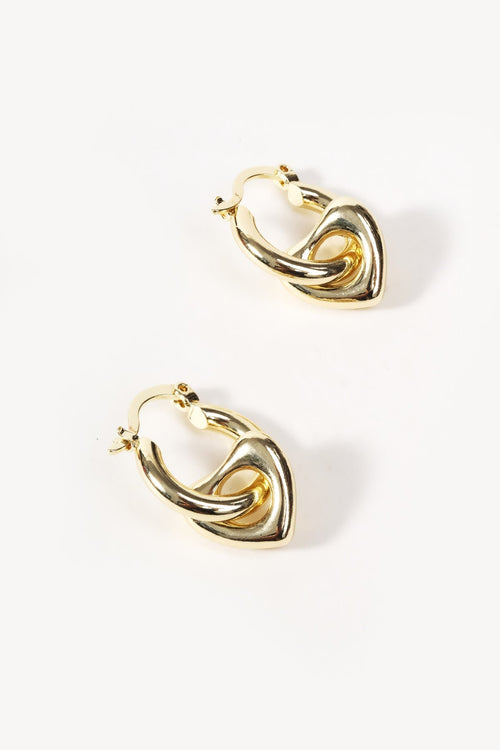 Heart Drop Loop Earrings