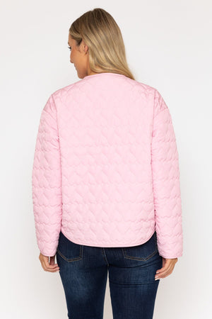 Carraig Donn Heart Quilted Jacket in Pink