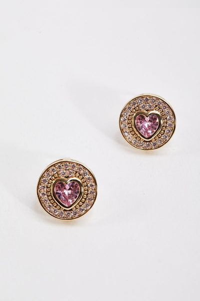 Carraig Donn Heart Shaped Pink Diamond Earrings