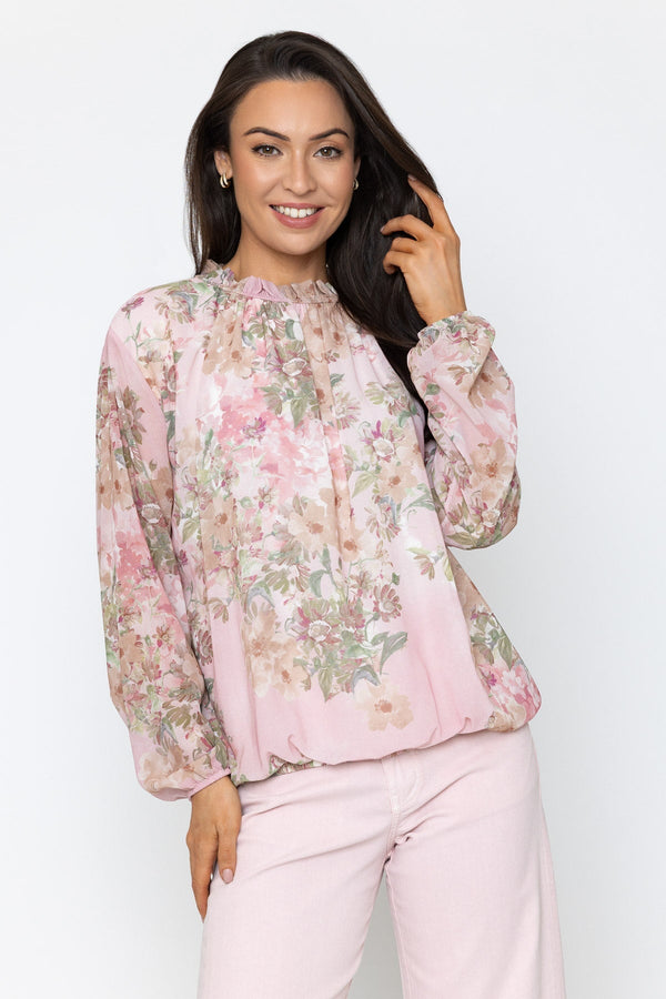 Carraig Donn High Neck Printed Top in Pink