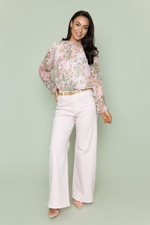 Carraig Donn High Neck Printed Top in Pink