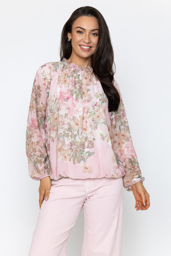 Carraig Donn High Neck Printed Top in Pink