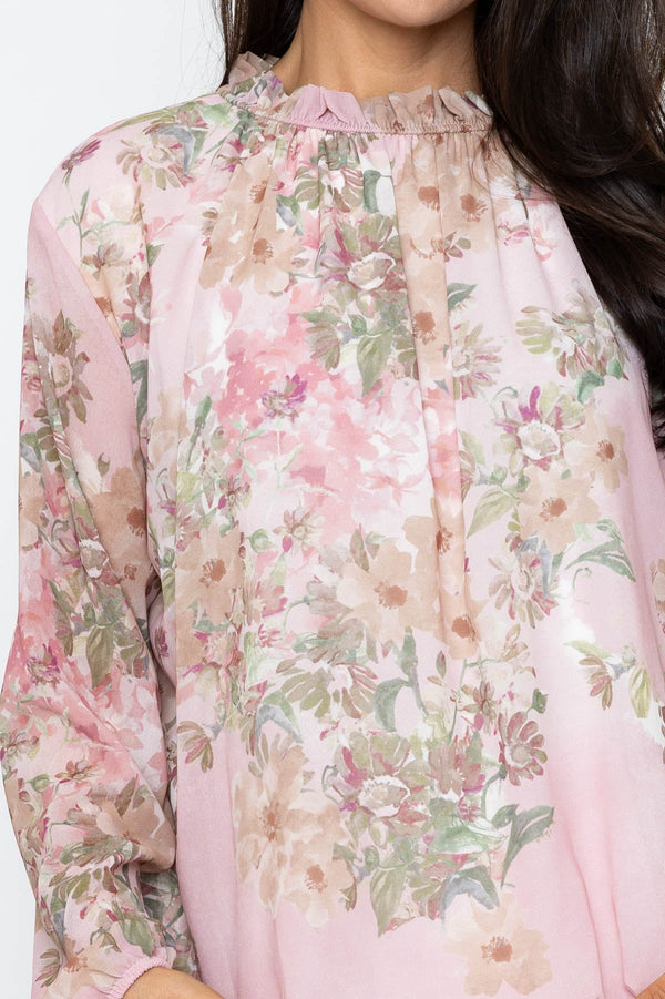 Carraig Donn High Neck Printed Top in Pink