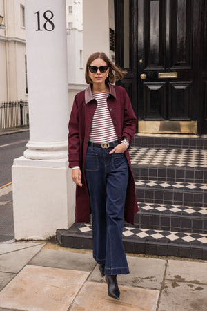 Carraig Donn High Waist Flare Jeans with Patch Pockets in Denim