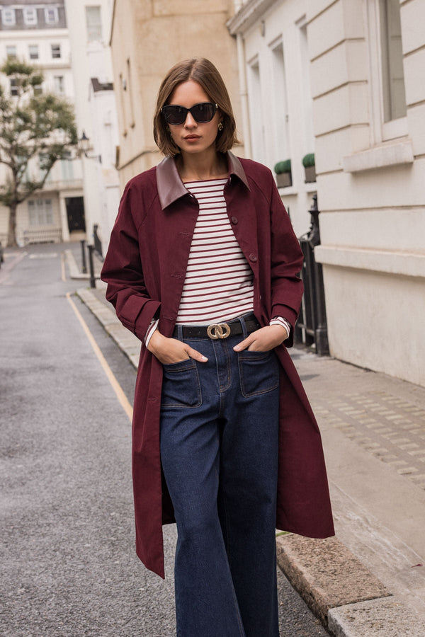 Carraig Donn High Waist Flare Jeans with Patch Pockets in Denim