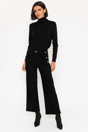 Carraig Donn High Waist Stretch Jeans With Gold Buttons