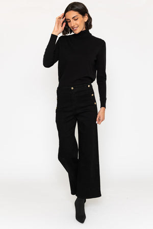 Carraig Donn High Waist Stretch Jeans With Gold Buttons