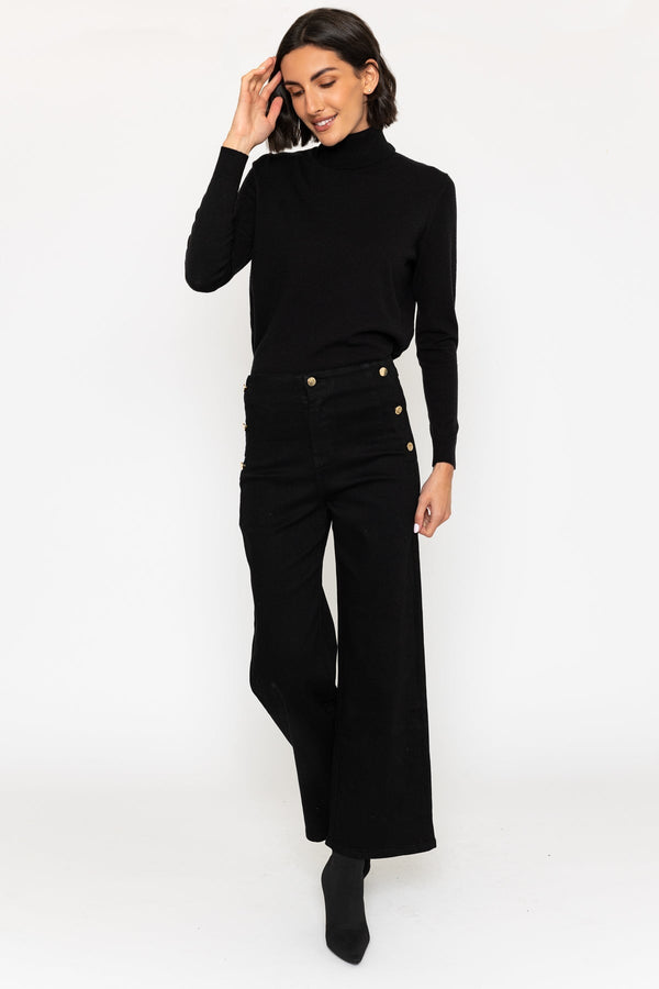 Carraig Donn High Waist Stretch Jeans With Gold Buttons