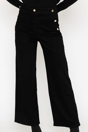 Carraig Donn High Waist Stretch Jeans With Gold Buttons