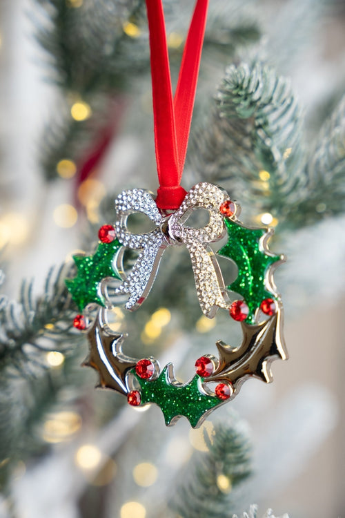 Holly Wreath Christmas Tree Decoration