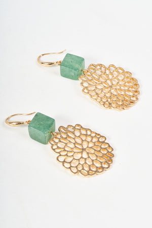 Carraig Donn Honeycomb Gold Drop Earrings