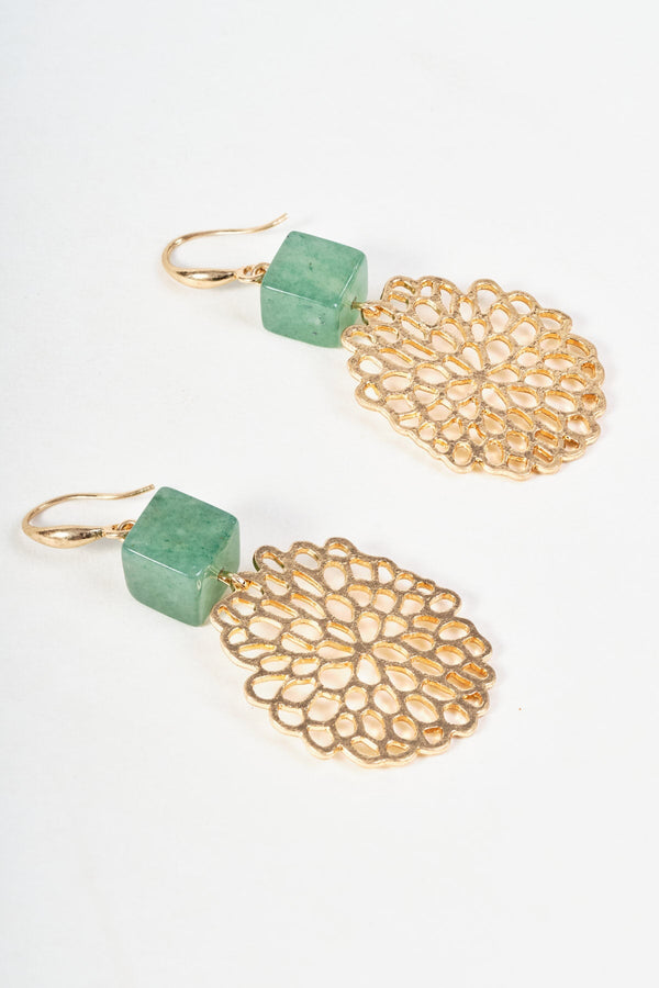 Carraig Donn Honeycomb Gold Drop Earrings