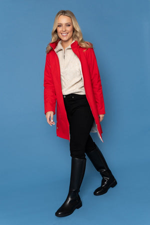 Carraig Donn Hooded Soft Shell Rain Jacket in Red