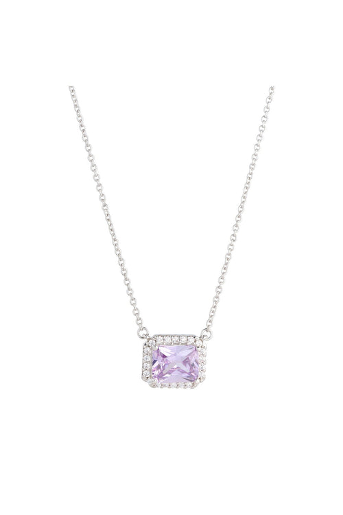 Horizontal Lavender CZ Necklace