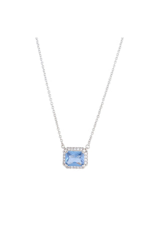 Carraig Donn Horizontal Light Blue Crystal Necklace