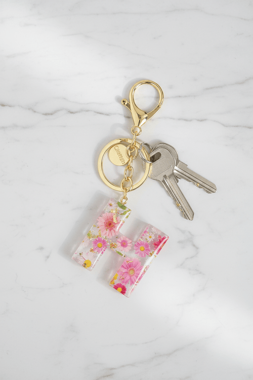 Initial "H" Handbag Charm Keyring