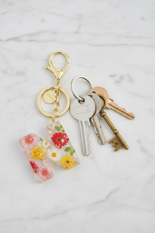 Initial "N" Handbag Charm Keyring