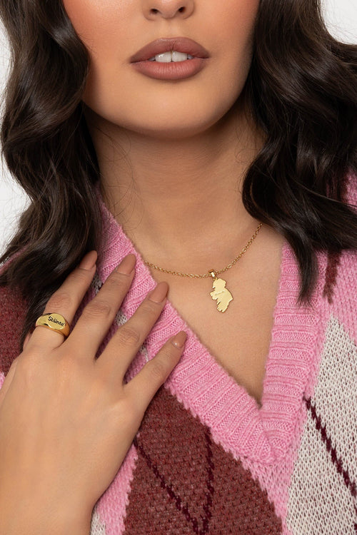 Ireland "Abhaile" Gold Pendant Necklace