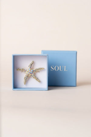 Carraig Donn Iridescent Starfish Brooch