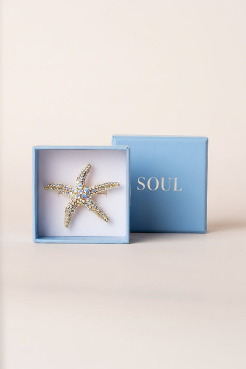 Iridescent Starfish Brooch