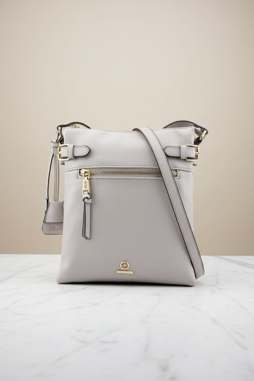 Jasmine Crossbody Bag With Front Zip in White