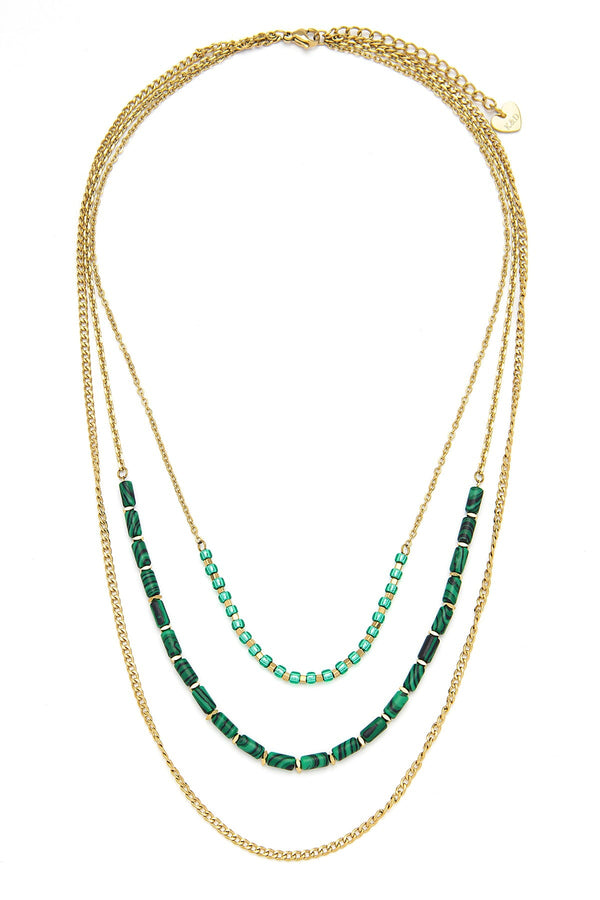 Carraig Donn Jenna Green & Gold Necklace