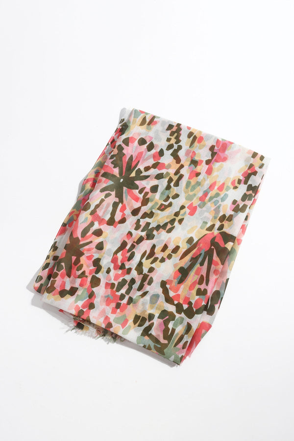 Carraig Donn Khaki Abstract Floral Print Scarf