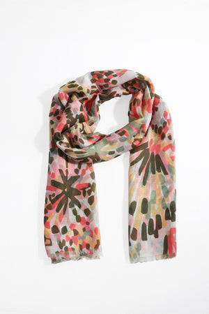 Carraig Donn Khaki Abstract Floral Print Scarf