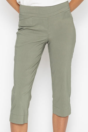 Carraig Donn Khaki Bengaline Crop Trousers