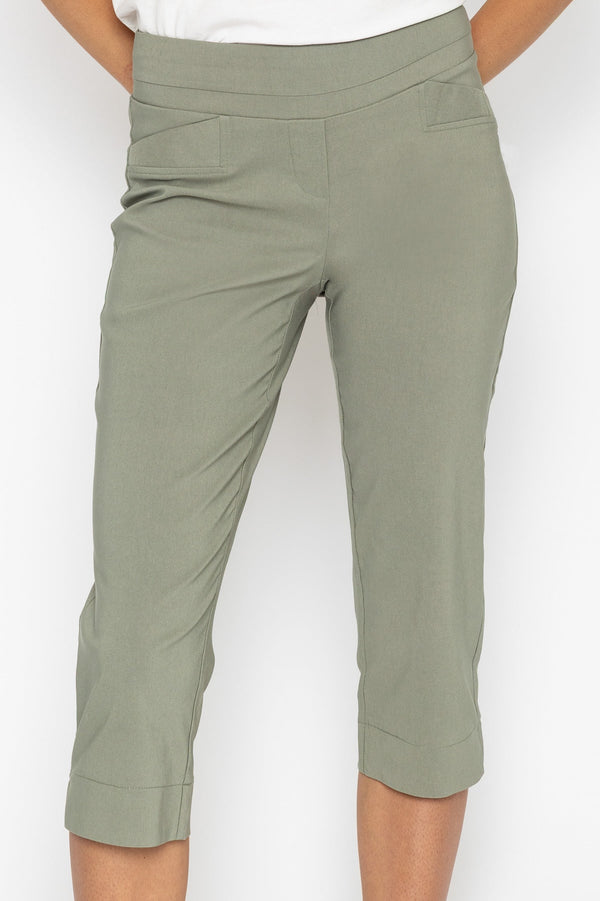 Carraig Donn Khaki Bengaline Crop Trousers