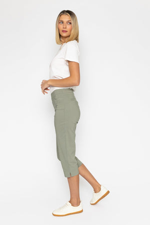 Carraig Donn Khaki Bengaline Crop Trousers