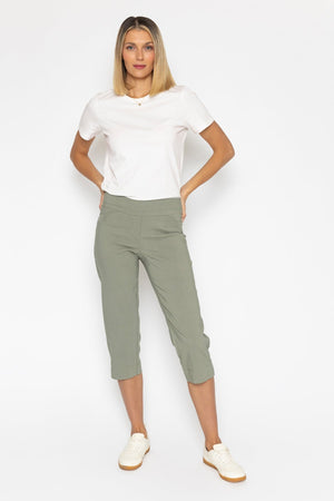 Carraig Donn Khaki Bengaline Crop Trousers