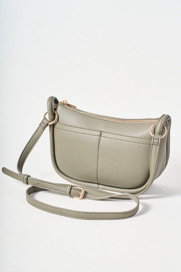 Carraig Donn Khaki Crescent Crossbody Bag