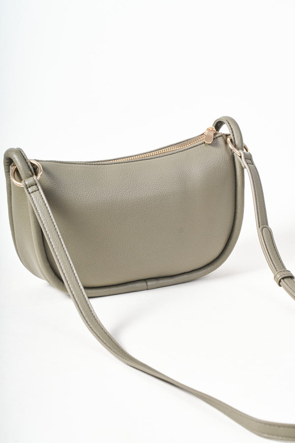 Carraig Donn Khaki Crescent Crossbody Bag