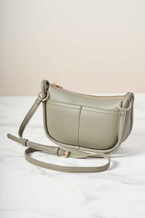 Khaki Crescent Crossbody Bag