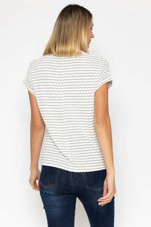 Carraig Donn Khaki Lurex Scallop T-Shirt
