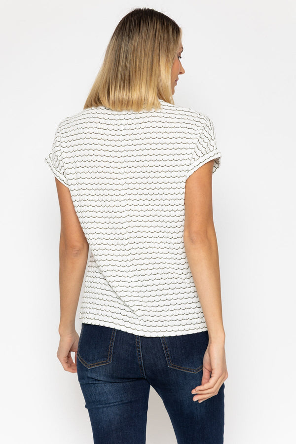 Carraig Donn Khaki Lurex Scallop T-Shirt