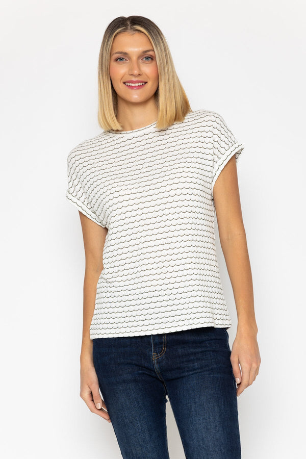 Carraig Donn Khaki Lurex Scallop T-Shirt