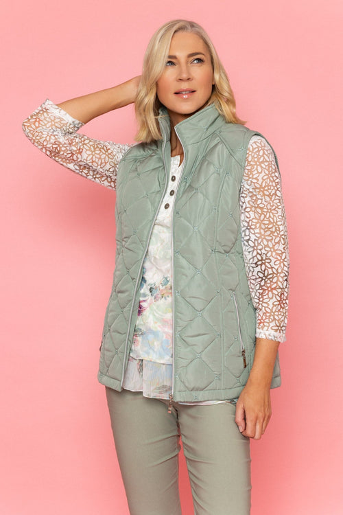 Khaki Quilted Gilet