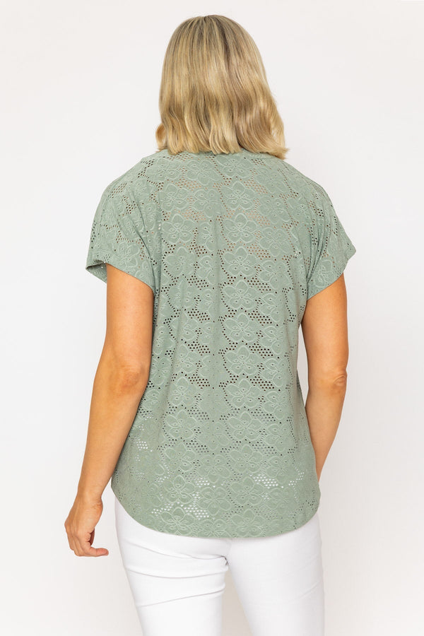 Carraig Donn Khaki Short Sleeve Jersey Top